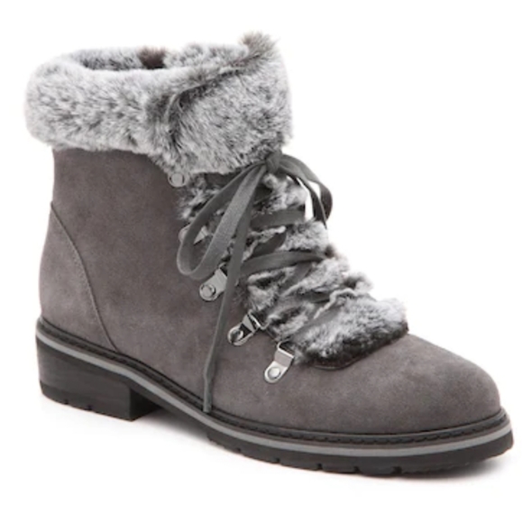 Blondo NWOT Waterproof Veer Grey Suede Winter Faux Fur Winter